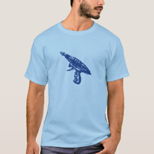 Camisa azul da arma de raio