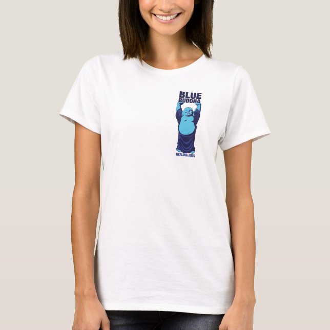 Camisa Azul de Artes de Reparação de Buda (Frente)
