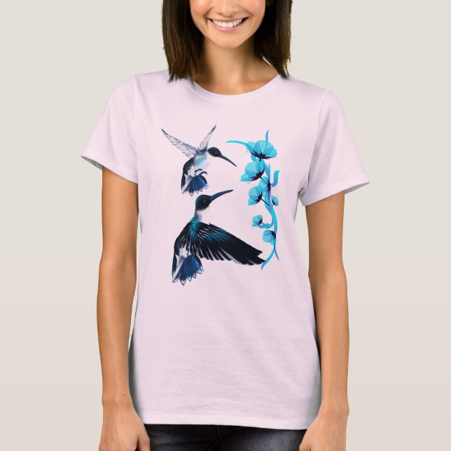 Camisa Azul de Aves Humosas (Frente)