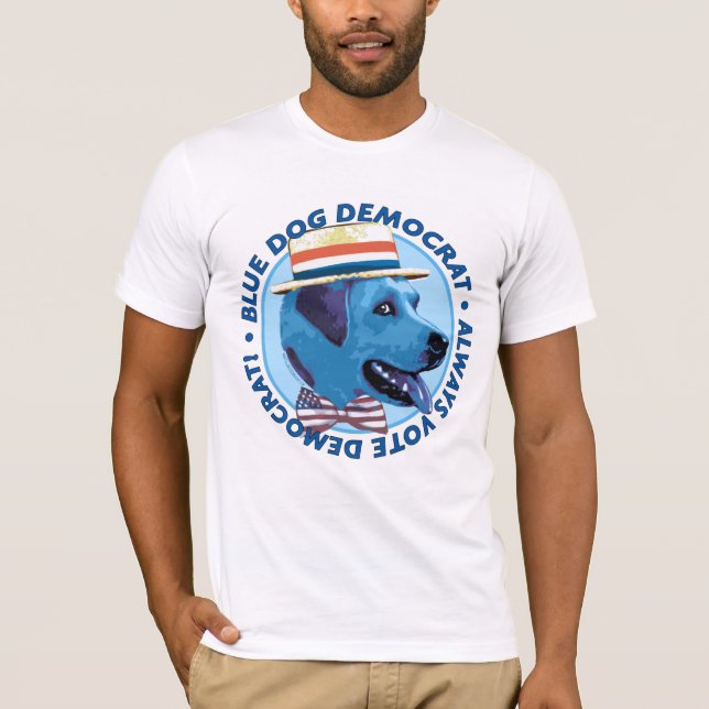 Camisa azul de Democrata do cão (Frente)