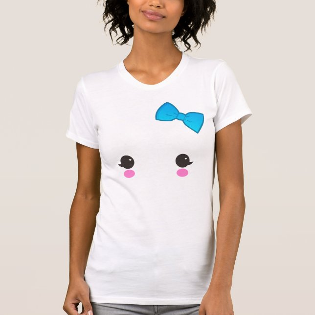 camisa azul do arco da cara do fantasma (Frente)