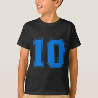Camisa azul do time esportivo número #10 premium t