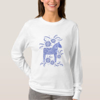 Camisa azul e branca de Dala Horse sueca