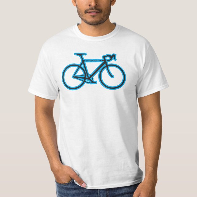 Camisa azul elétrica da bicicleta (Frente)