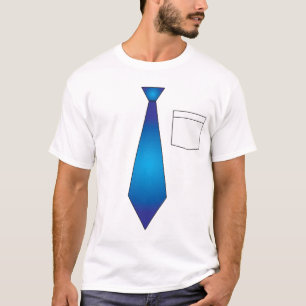 Camisa azul falsificada engraçada da gravata