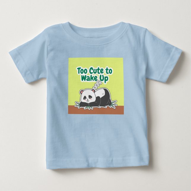 Camisa Azul Panda Desenho Animado para Crianças de (Frente)