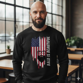 Camisa Bald Is Beautiful Bandeira Americana
