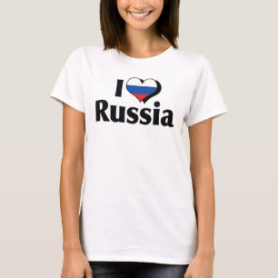 Camisa Bandeira da Rússia que Eu Amo