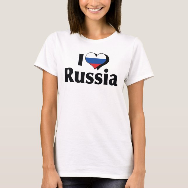 Camisa Bandeira da Rússia que Eu Amo (Frente)