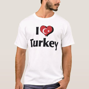 Camisa Bandeira da Turquia que Eu Amo