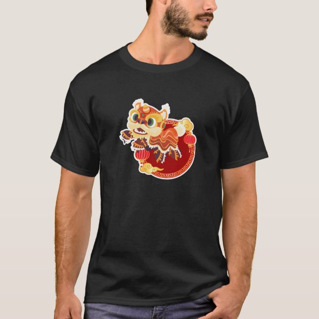 Camisa Barongsai de Ano Novo Dança de Leão Chinês (Frente)