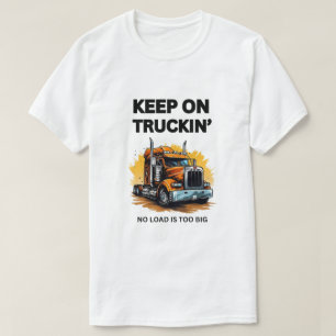 CAMISA BÁSICA BRANCA MASCULINA 'KEEP ON TRUCKIN'