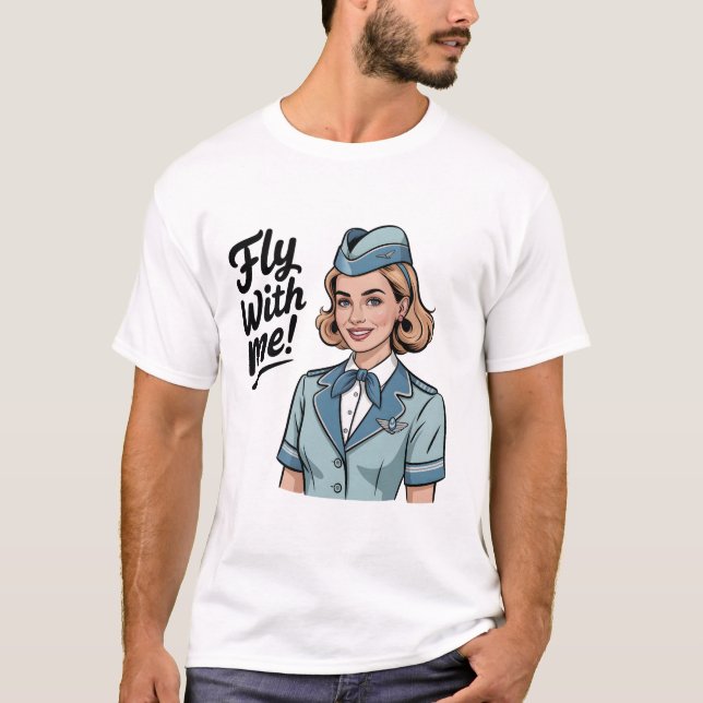 Camisa Básica de aeromoça escandinava (Frente)