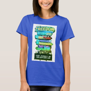 Camisa básica do design de slogan da liberdade