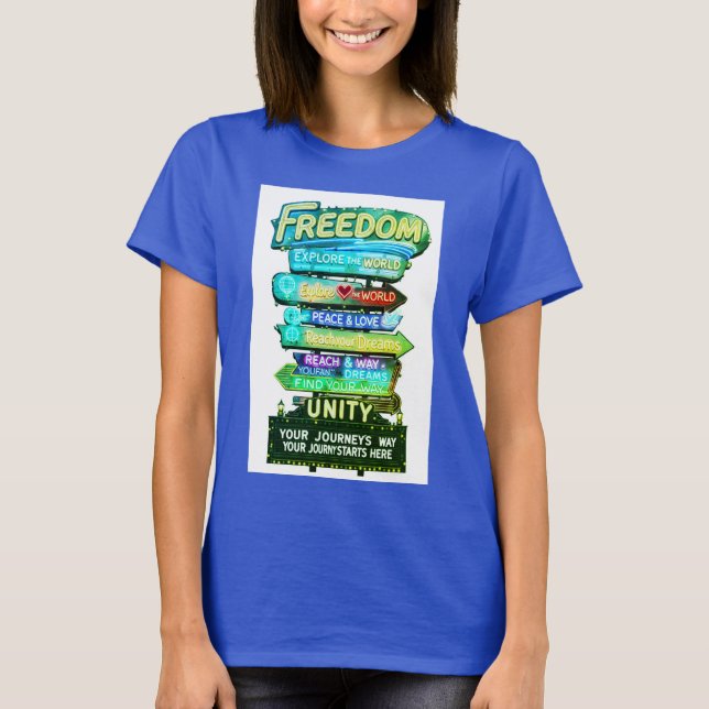 Camisa básica do design de slogan da liberdade (Frente)