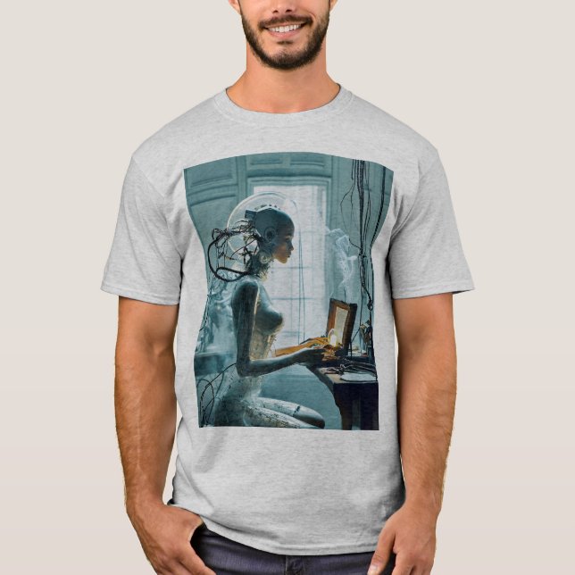Camisa básica masculina "O futuro atende a intelig (Frente)