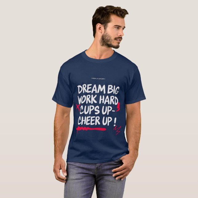 CAMISA BÁSICA MASCULINA SONHE GRANDE ALEGRAR  (Frente Completa)