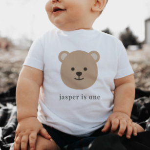 Camisa Bebê do primeiro aniversario de rosto do ur