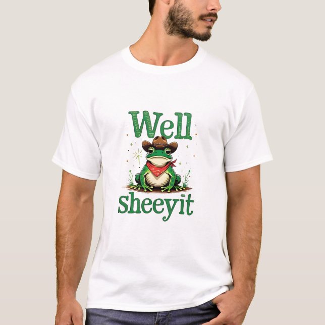 Camisa Bem Sheeyit Vaca Engraçada de Cowboy Sapo M (Frente)
