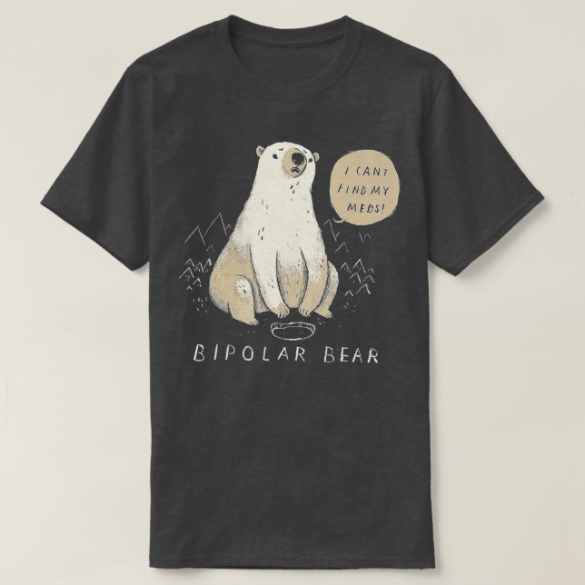 camisa bipolar de urso polar, urso polar, urso bip (Frente do Design)