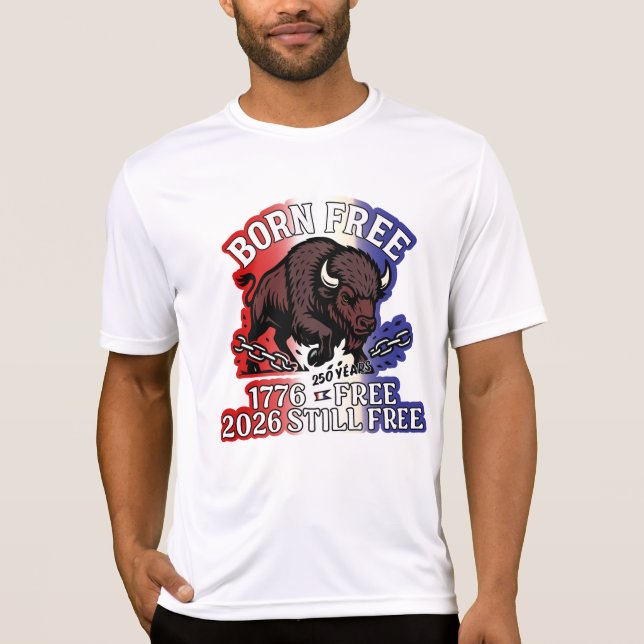 Camisa Bison Americana Livre do nascer - 250 Anos  (Frente)