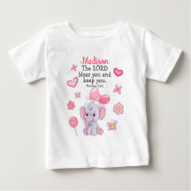 Camisa Blessing Scripture Menina Fofo Nome Persona