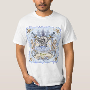 Camisa Blue Knight Family Crest Surname T-Shirt