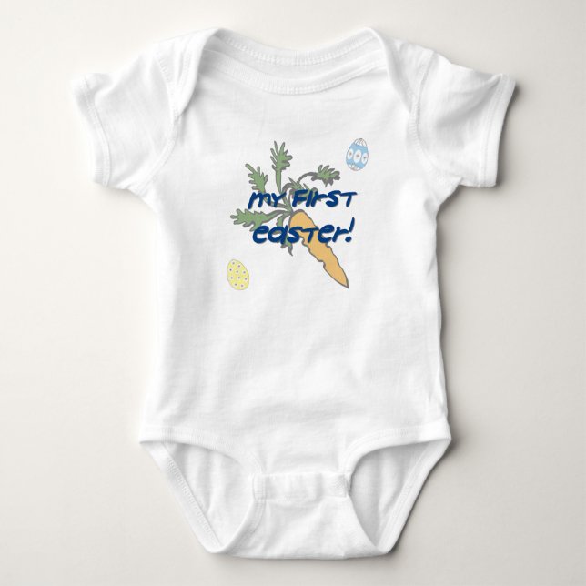 Camisa Body de Bebê Menino Meu Primeiro Páscoa (Frente)