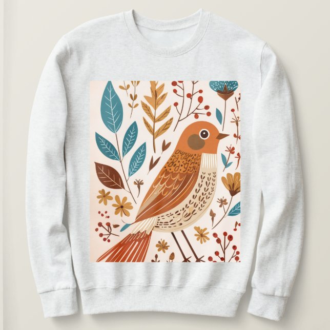 Camisa Boho Bird Floral Nature (Frente do Design)