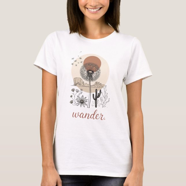 Camisa Boho Mãe Mama Vagabunda Deserto Flor Silves (Frente)