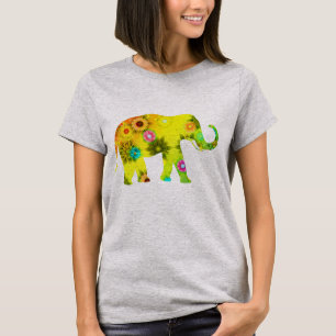 Camisa bonito de elefante artístico colorido