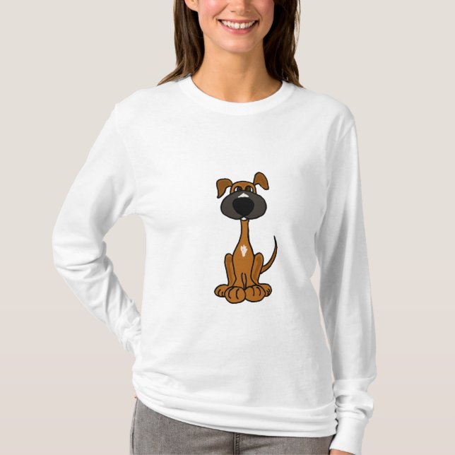 Camisa bonito dos desenhos animados do cão de (Frente)