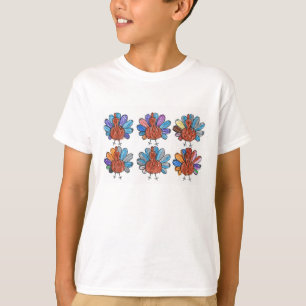Camisa bonito dos miúdos dos perus do pastel