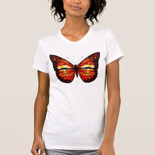 Camisa Borboleta de Nuvem de Cogumelo Atômico (Frente)