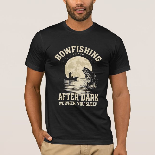 Camisa Bowfishing After Dark Fishing Moon Silhueta (Frente)