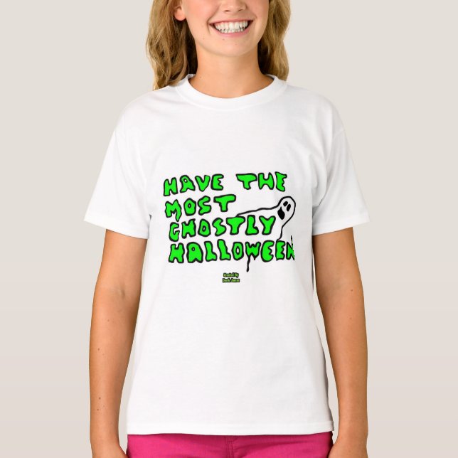 Camisa Branca Básica das Meninas do Halloween (Frente)