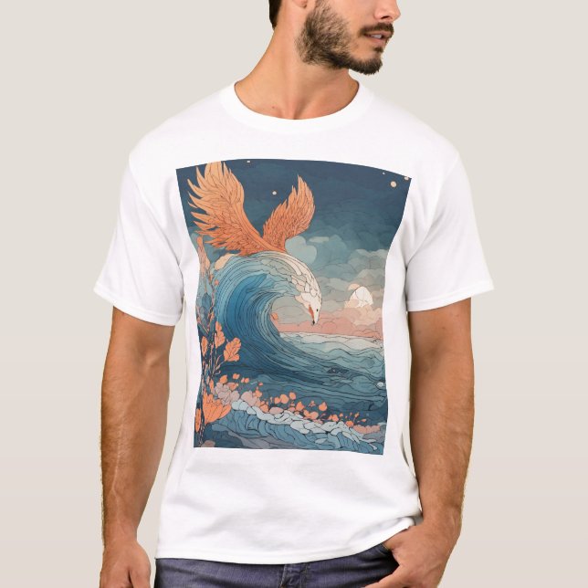 Camisa branca da águia - Soar com estilo (Frente)