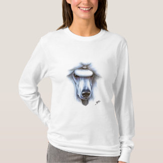 Camisa branca da caniche padrão