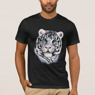 Camisa branca da cara do tigre