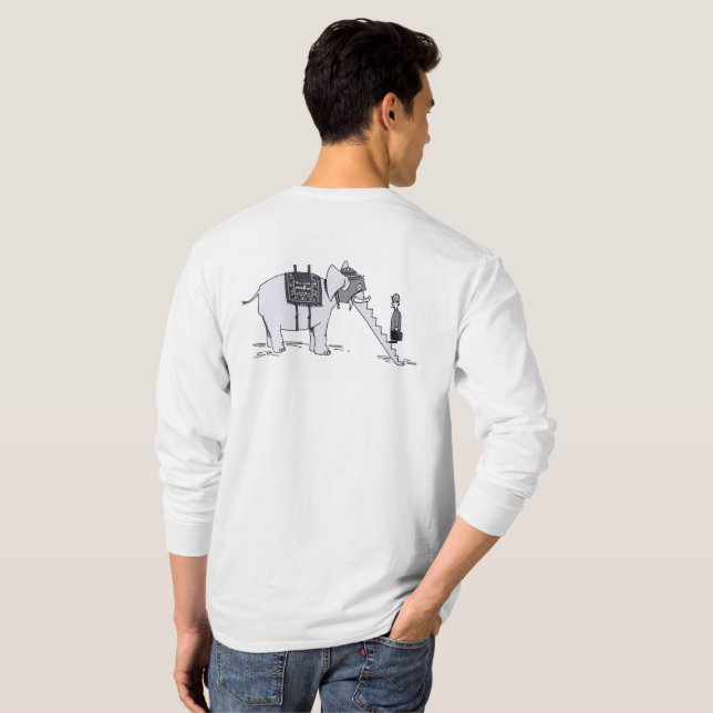 Camisa branca de manga longa para homens com upgra (Parte Traseira Completa)