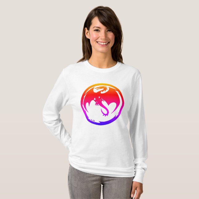 Camisa branca de manga longa para mulheres Neon Dr (Frente Completa)
