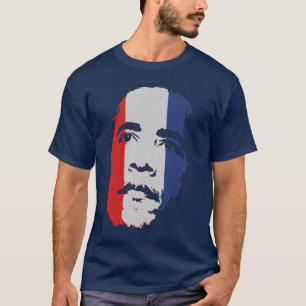 Camisa branca de Obama & azul vermelha da cara