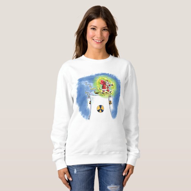 Camisa branca de suor de mulher Nukaus (Frente Completa)