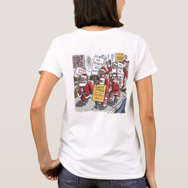 Camisa branca feminina Santa Strike costas (Verso)