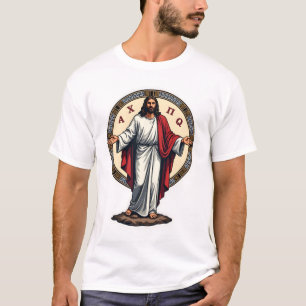 Camisa Branca Gravada Cristo Alfa Ômega
