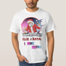 Camisa branca Papai Noel DJ