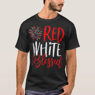 Camisa branca vermelha abençoada 4 de julho Cute P