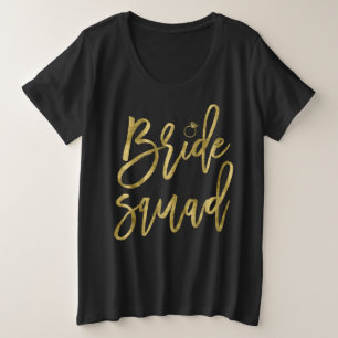 Camisa Bride Esquadrão Faux Dourado de tamanho adi