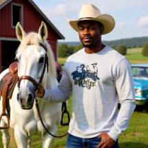 Camisa Buffalo Soldiers Design Azul Cinza