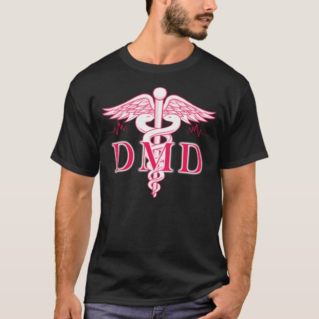 Camisa Caduceu Dmd Doutor Em Medicina Dentária T (Frente)